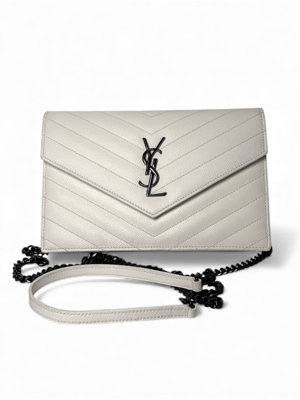 Saint Laurent White Wallet on Chain