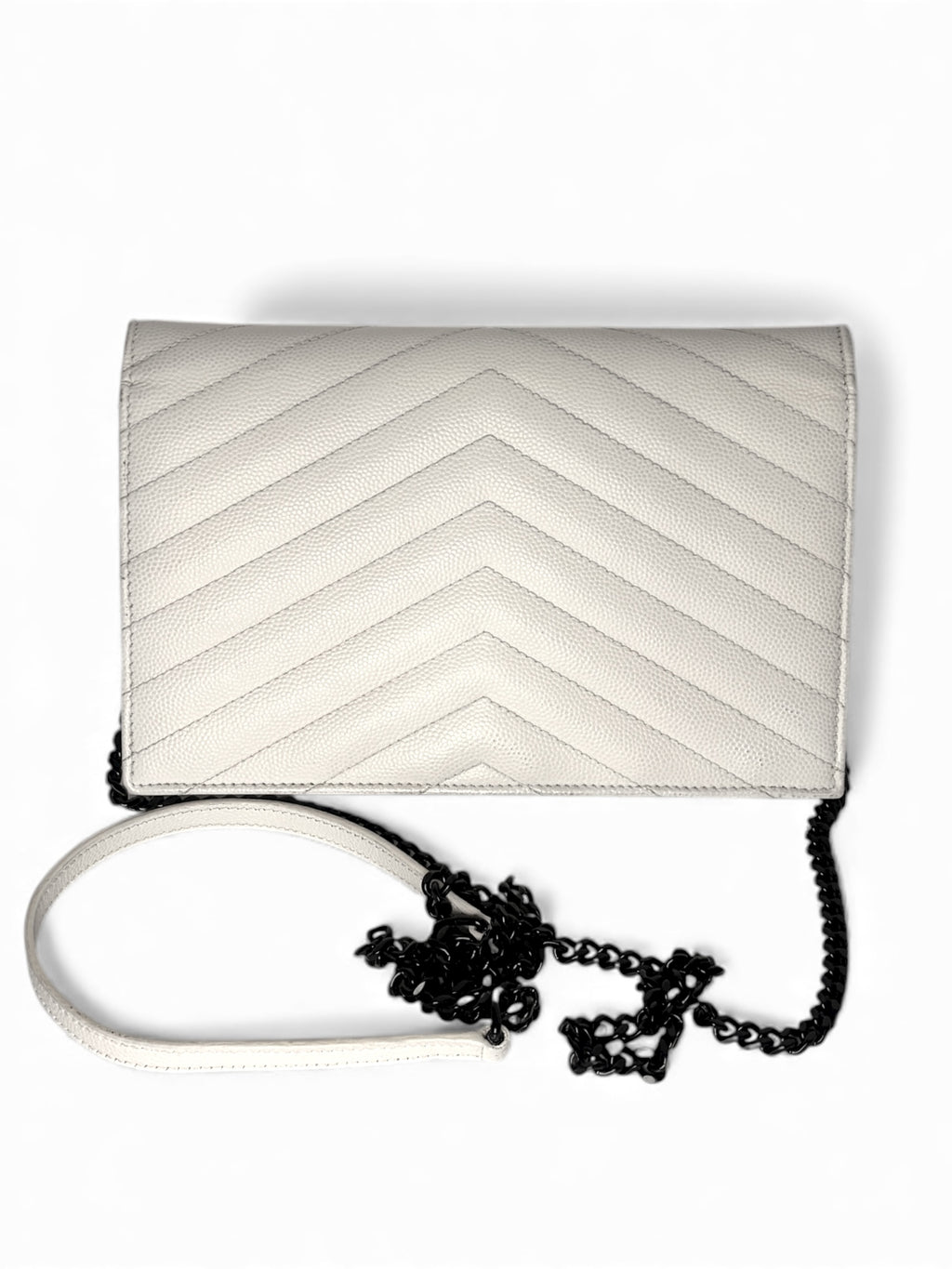 Saint Laurent White Wallet on Chain
