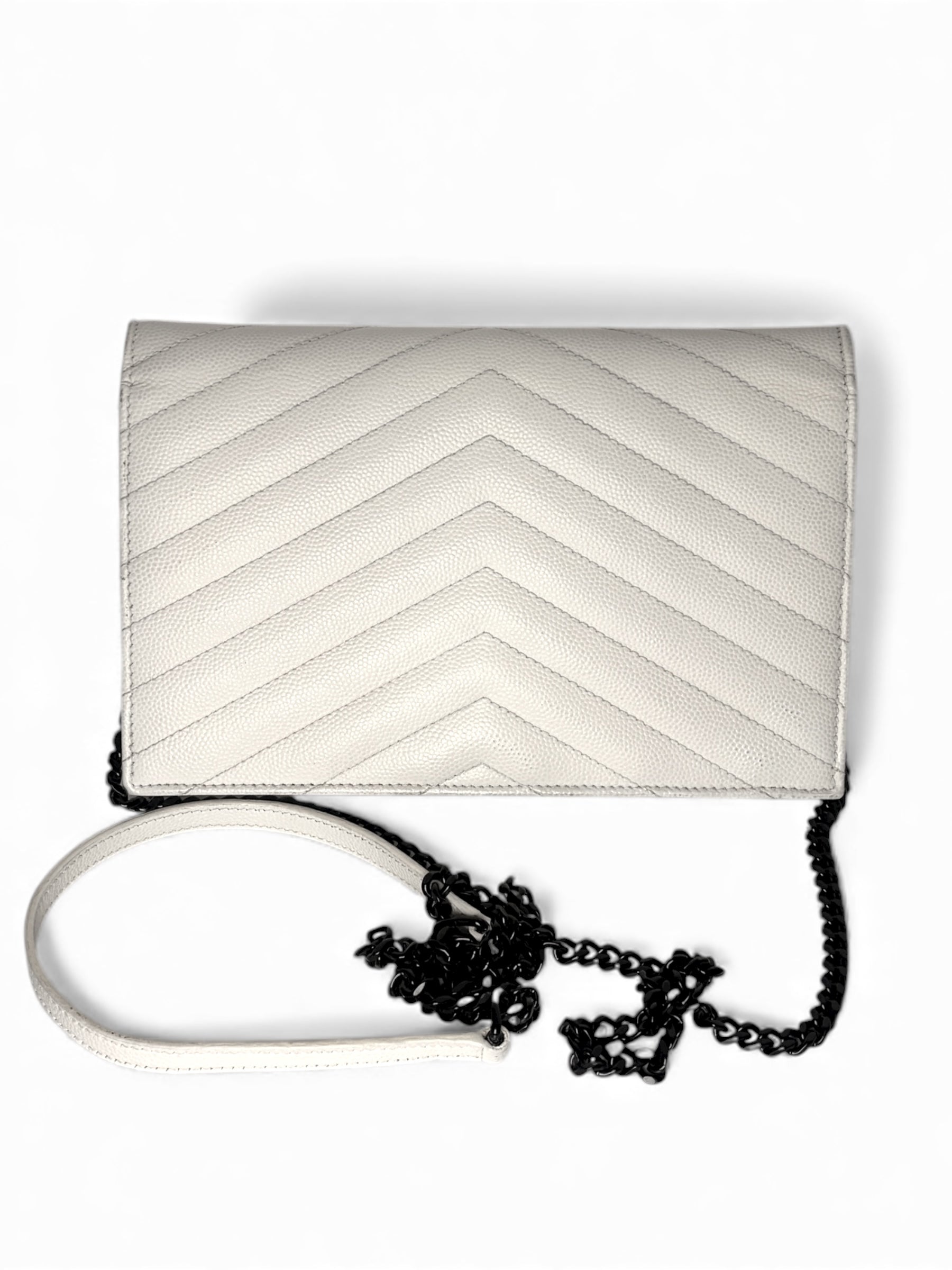Saint Laurent White Wallet on Chain