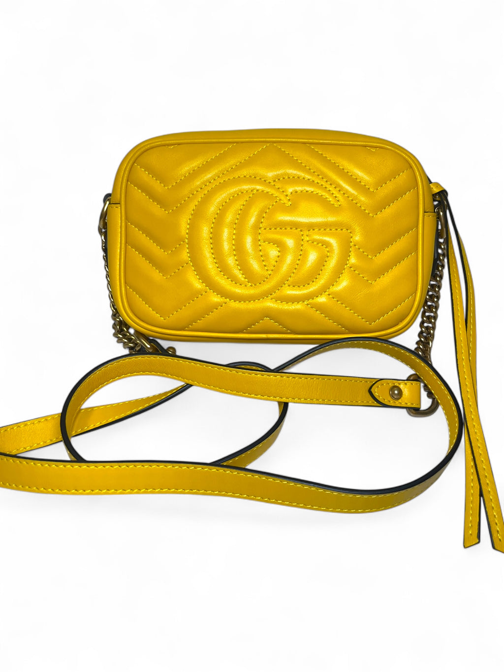 Gucci Mini Marmont Camera Bag in Yellow
