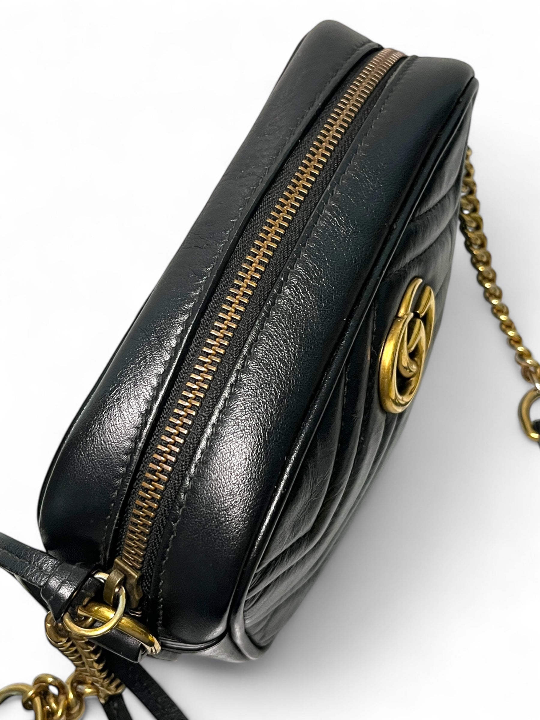 Gucci Mini Marmont Camera Bag in Black