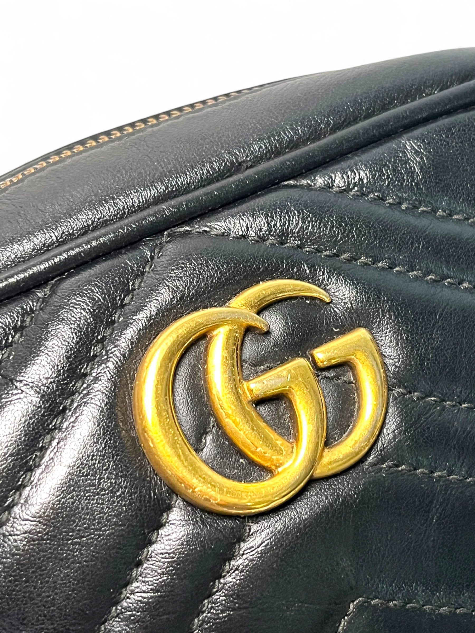 Gucci Mini Marmont Camera Bag in Black