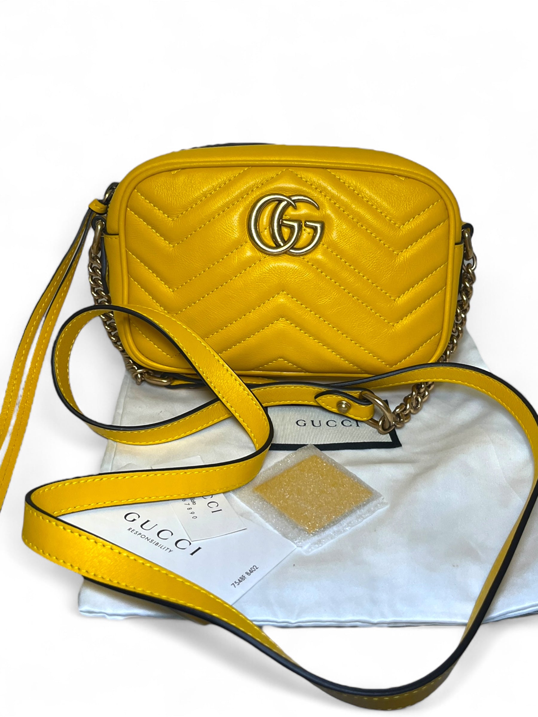 Gucci Mini Marmont Camera Bag in Yellow