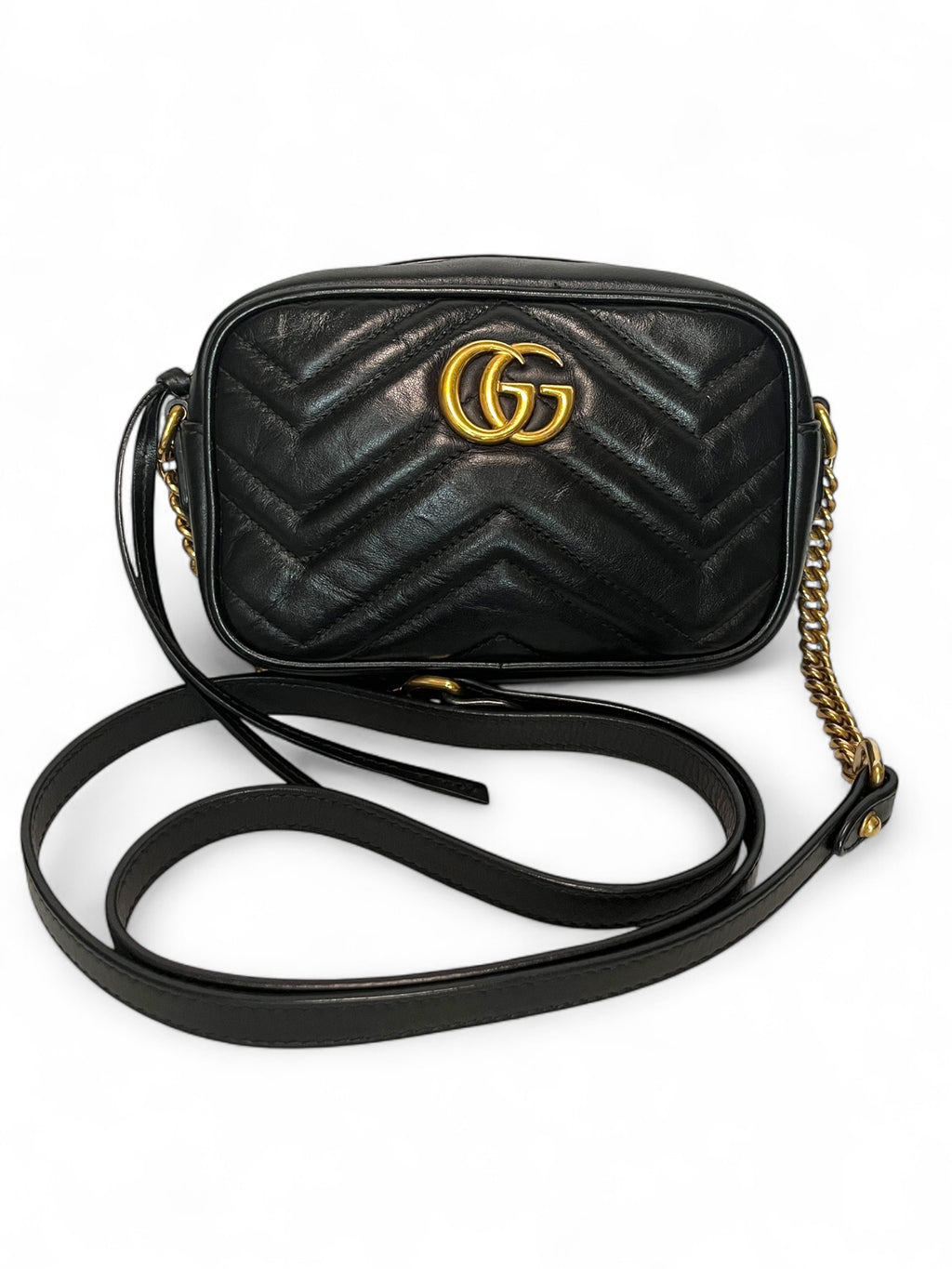 Gucci Mini Marmont Camera Bag in Black