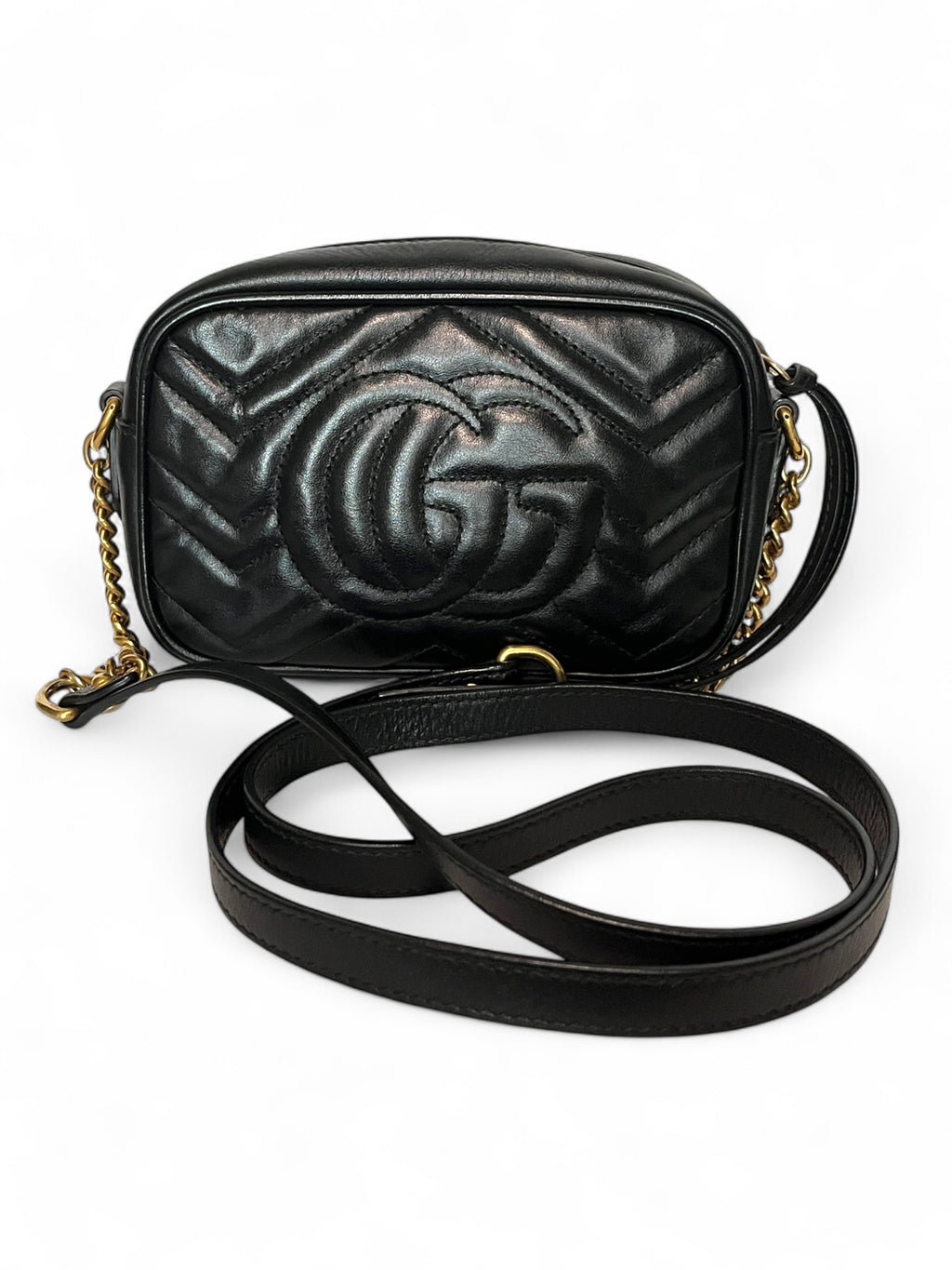 Gucci Mini Marmont Camera Bag in Black