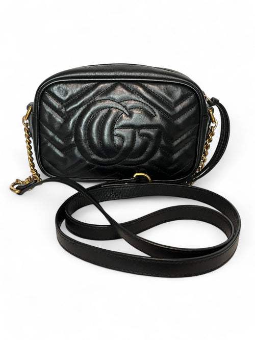 Gucci Mini Marmont Camera Bag in Black