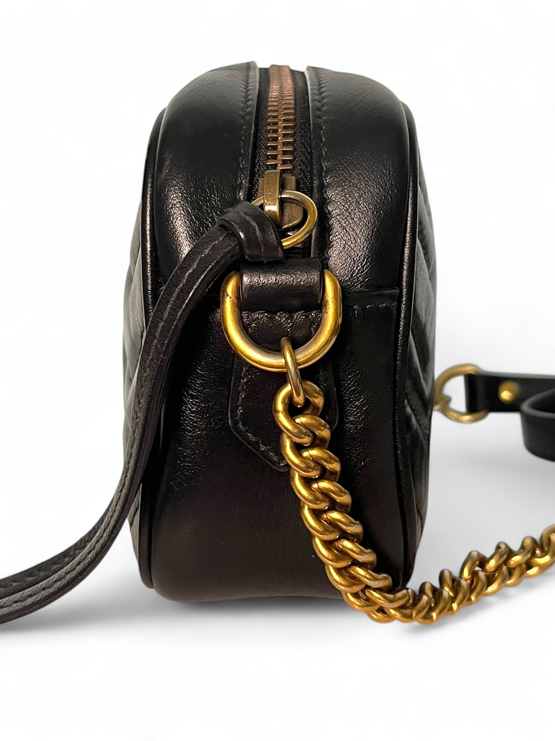 Gucci Mini Marmont Camera Bag in Black